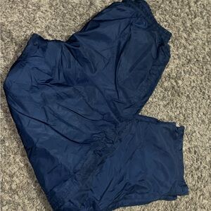 Vintage 90s Champs Sports Nylon Track Pants Warm Up Joggers Blue Zip Size L